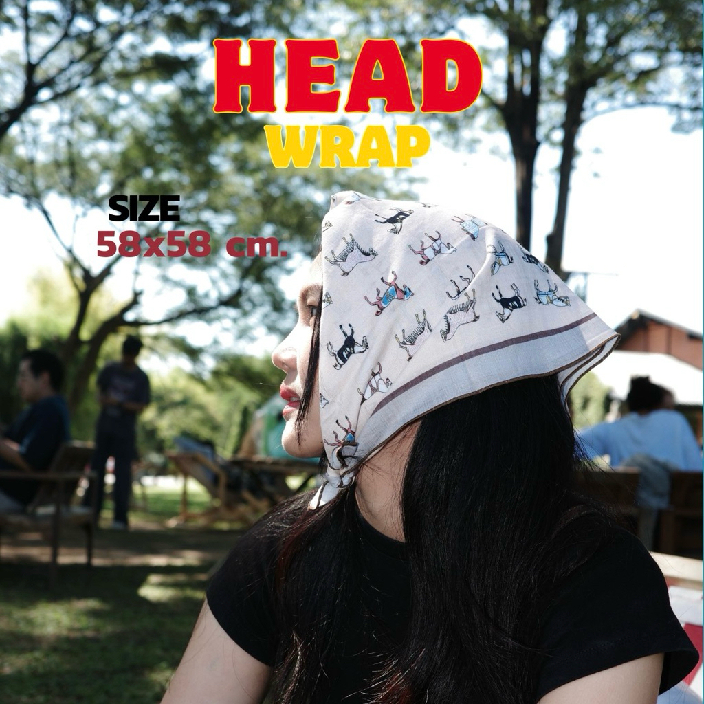 🌸head Wrap🌸 58x58 cm. | Cotton&Viscose | พิมพ์ลาย