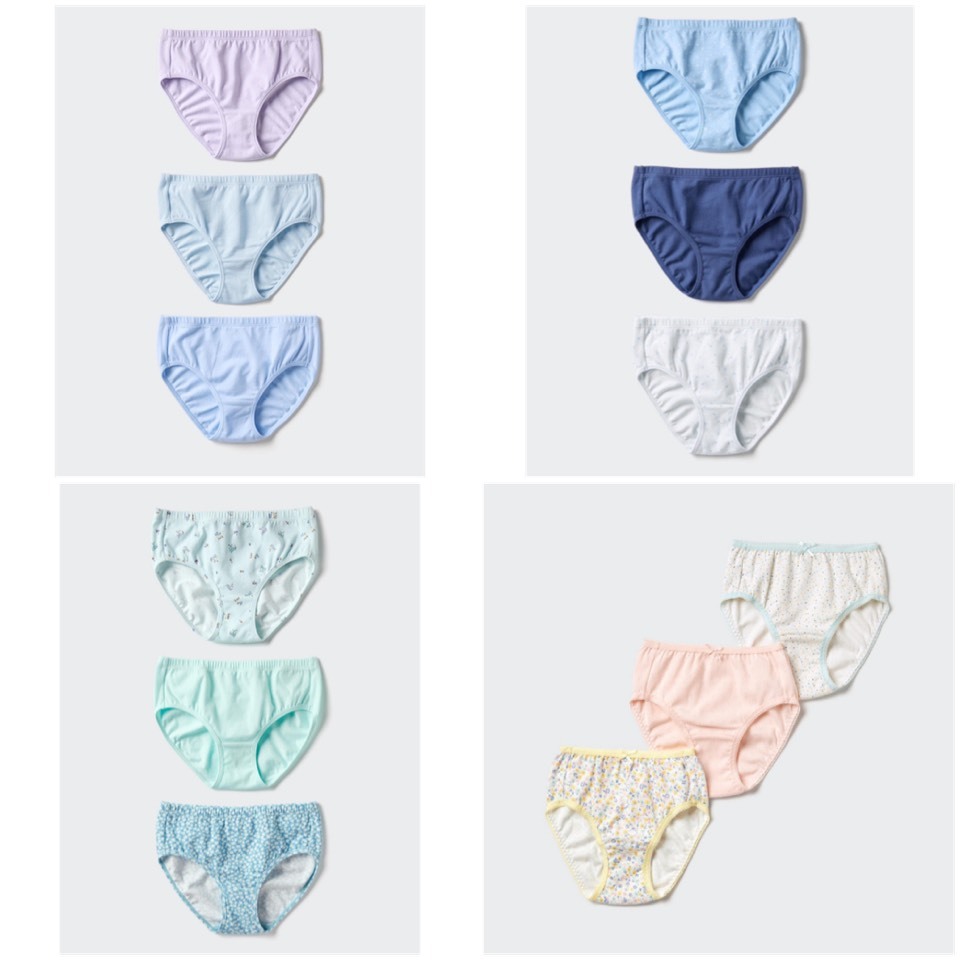 Uniqlo กางเกงชั้นใน เด็กผู้หญิง ผ้าคอตตอล 3 ชิ้น ไซด์ 110 - 160 ของใหม่ แท้ พร้อมส่ง