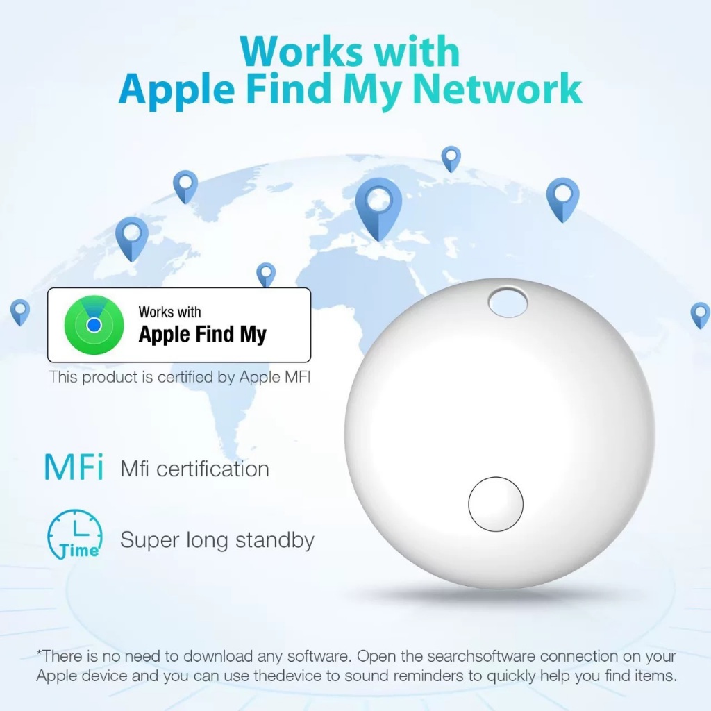 Loshall Tag Dual Smart Finder อุปกรณ์ติดตาม GPS Tracker สำหรับ iOS และ Android ติดตามสัตว์เลี้ยง ป้อ