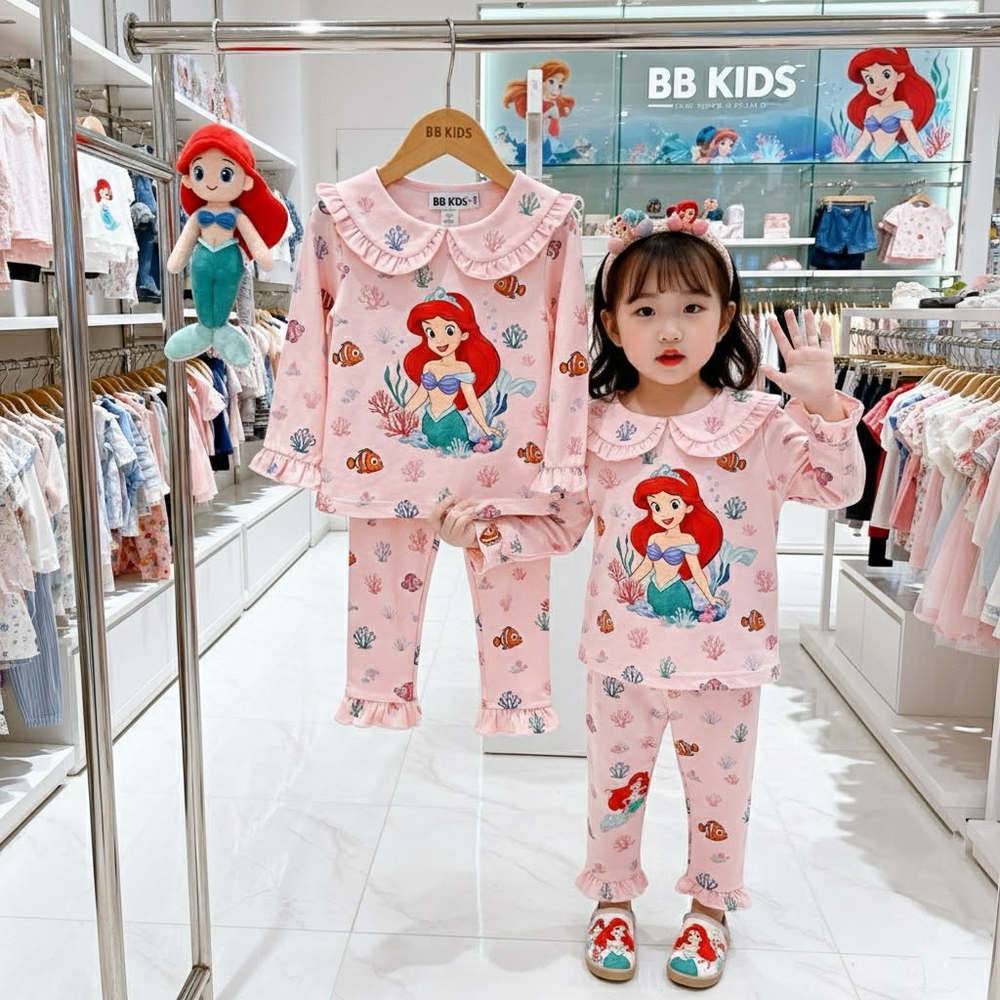 พร้อมส่งจากไทย BB kids💕 ชุดนอนเด็กลายเจ้าหญิงน่ารัก ราคาถูก คุณภาพดี ⭐️