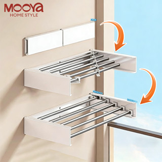 ราวตากผ้าติดผนังสแตนเลส พับได้ ราวตากผ้า ราวเกาะผนัง 60/80/1…