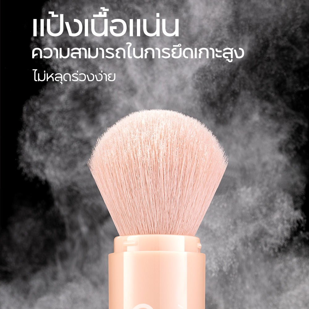 Oni 4 in 1 Retractable Makeup Brush แปรงแต่งหน้าแบบยืดหดได้4 In 1,ชุดแปรงปัดแก้มอายแชโดว์แป้งฝุ่นลิปเครื่องสำอางสำหรับแป - รูปที่ 3