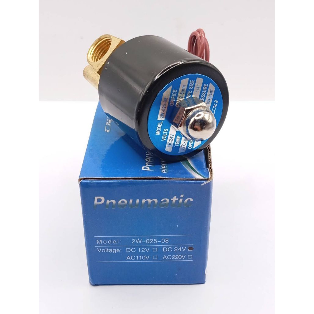 2W-025-08 โซลินอยด์วาล์วทองเหลือง NC 1/4"  มีให้เลือก 12v24v220v  ร้านในกทมส่งของทุกวัน สินค้าใหม่ มือหนึ่ง จัดส่งเลย