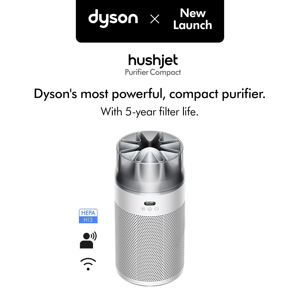Dyson HushJet ™ Purifier Compact (White/Silver) เครื่องฟอกอากาศ ไดสัน สีขาว