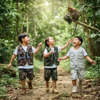เสื้อกั๊กทหาร ซาฟารี ใส่เดินทางท่องเที่ยว สวนสัตว์สำหรับเด็กกระเป๋าเยอะ ผ้าตาข่าย กับ ผ้าพื้น มีไซร์ มีหลายสี สุดCOOL