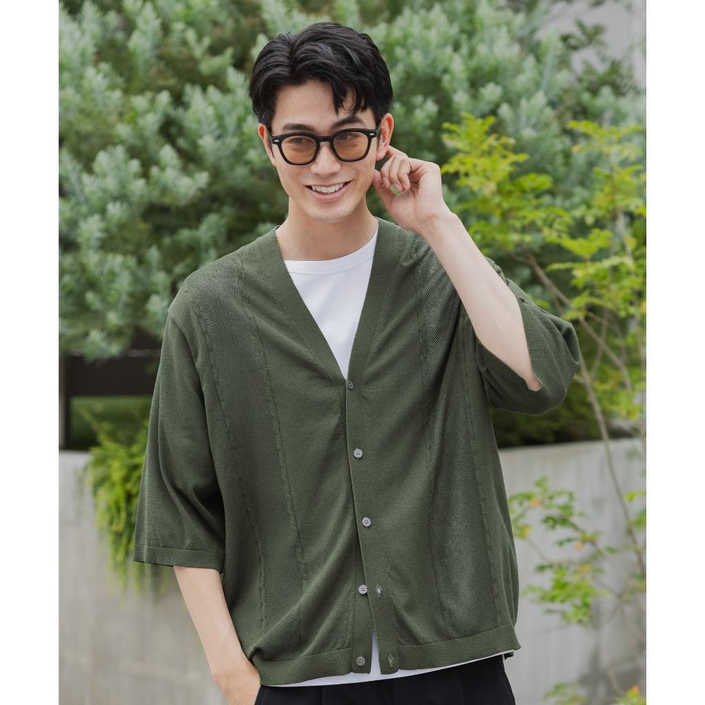 GLOBAL WORK คาร์ดิแกนผู้ชาย เนื้อผ้าบาง ซักเครื่องได้ Washable Salasala Summer Cardigan