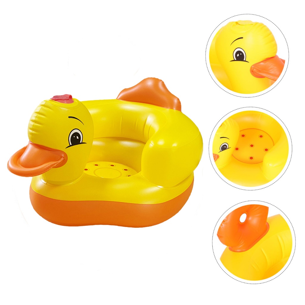 เบาะหัดนั่งเด็กอ่อน เก้าอี้เป่าลมเด็ก เป่าลม ลายเป็ด สำหรับหัดนั่ง