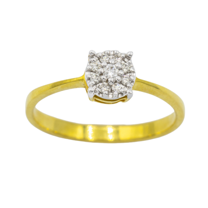 Happy Jewelry แหวนเพชรกระจุก เพชรแท้ทองแท้ 9K 37.5% ME555