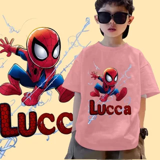ลายSpider Man🕸 J-1424-SHORT เสื้อยืดเด็กแขนสั้น ผ้านิ่มๆใส่สบาย ใส่ได้ทั้ง ญ/ช ลายมาใหม่เยอะมาก