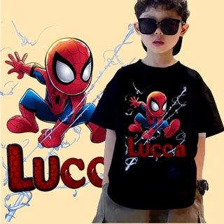 ลายSpider Man🕸 J-1424-SHORT เสื้อยืดเด็กแขนสั้น ผ้านิ่มๆใส่ส…