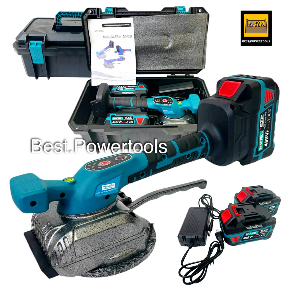 THAKITEC เครื่องปูกระเบื้องไร้สาย แบต ALL NEW 499Vf ปรับความเร็วได้ 5 ระดับ เครื่องดูดสั่นกระเบื้อง เครื่องมือติดตั้ง