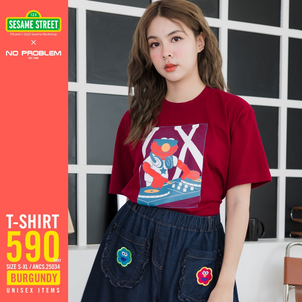 New เสื้อยืด SESAMEคอกลม ANCS.25034 -  SESAME STREET T- SHIRT