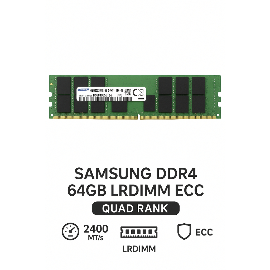 Samsung RAM Server DDR4 64GB 2400 LRDIMM ECC Quad Rank (M386A8K40BM1-CRC)