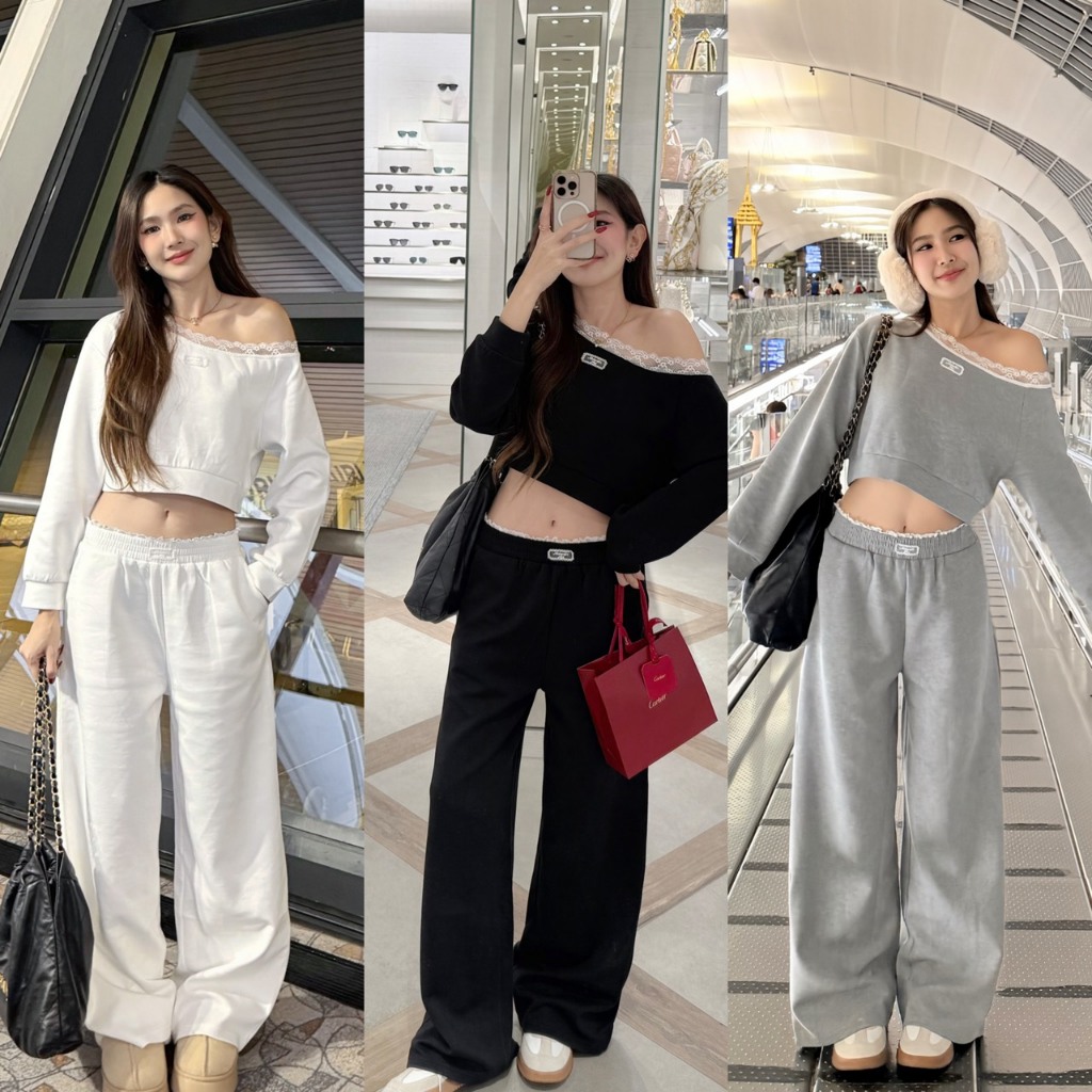 NICHARIS - ชุดเซ็ตวอร์ม Airport Look - รุ่น Melbourne Lace Set