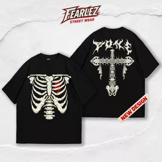 [𝐅𝐄𝐀𝐑𝐋𝐄𝐙 ร้านจริง] - เสื้อโครงกระดูก (Bone) เสื้อยืดคอกลม ผ้าCotton 100%