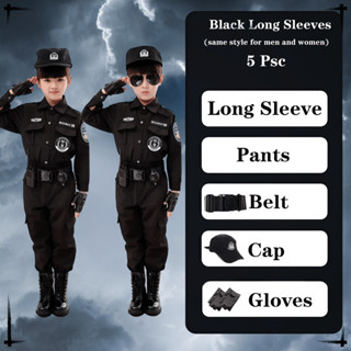 ชุดตำรวจเด็ก หน่วยคอมมานโด ชุดเสื้อแขนสั้น + กางเกง+เข็มขัด+…