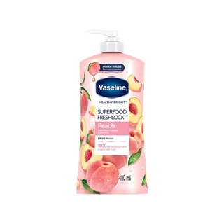 Vaseline Super Food Freshlock Peach Lotion 480Ml. วาสลีน โลชั่นซูเปอร์ฟูดพีช 480มล.