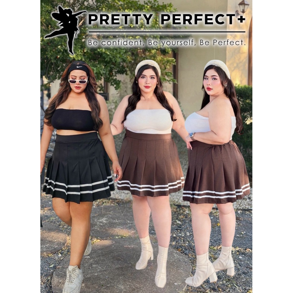 Kawaii skirt กระโปรงเทนนิสทรงเอ แต่งเทปรอบตัว เอว 32-56"