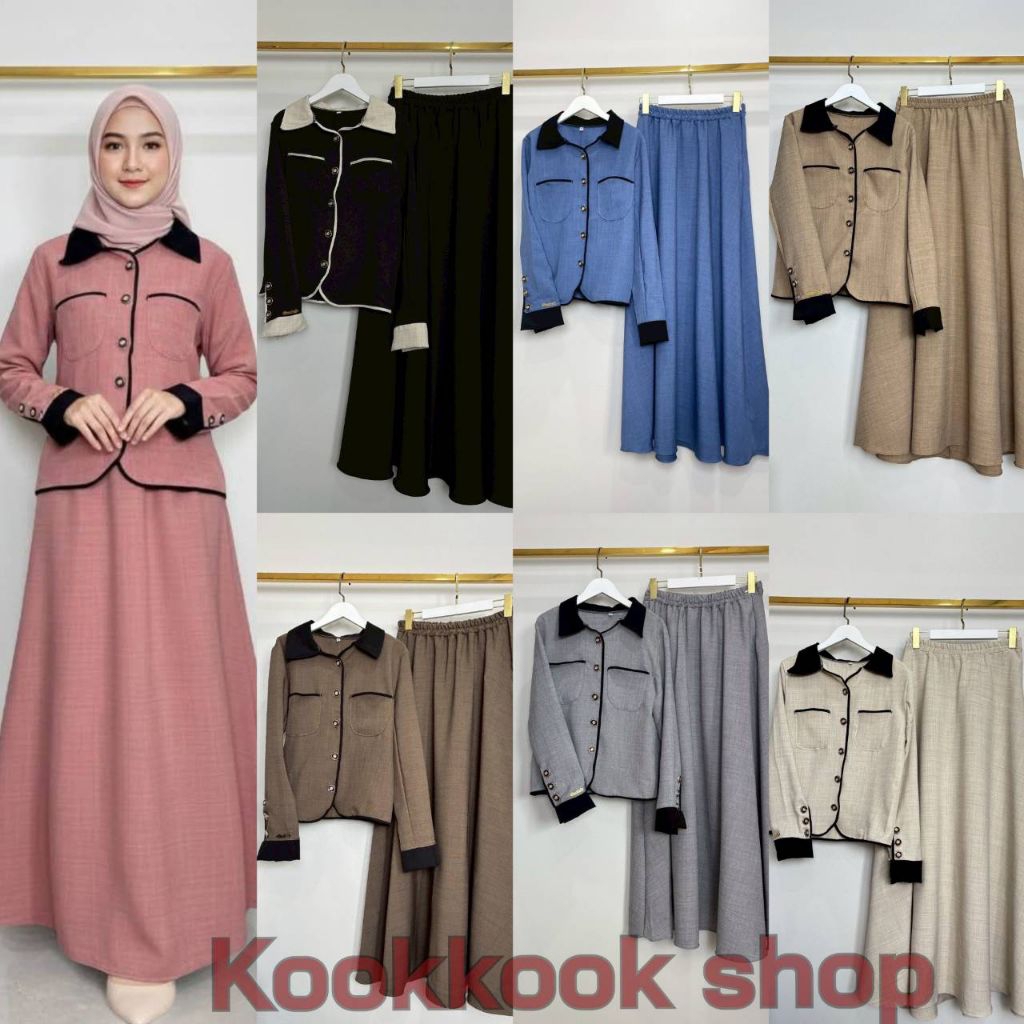 🚛ส่งฟรี+โค้ดลดสุดคุ้ม✅✅ชุดเซ็ต2ชิ้น ชุดเดรสอิสลาม ชุดเดรสมุสลิม โซอี้