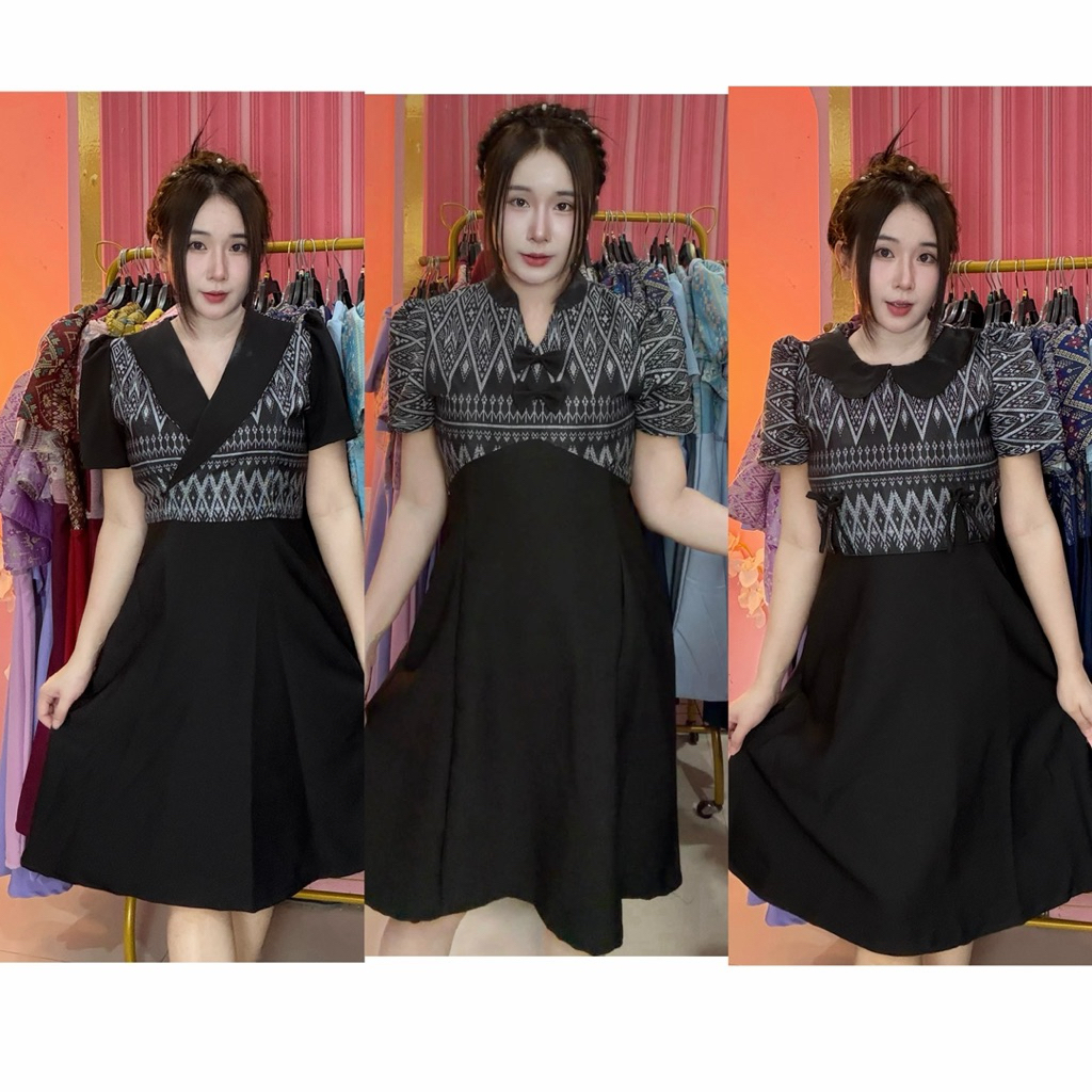 Richy closet room ชุดเดรสผ้าไหมญี่ปุ่น  อัดกาว กระโปรงผ้าบาบี้ เปเป้ ซักแล้วไม่หด ไม่ตกสี สำหรับผู้หญิง