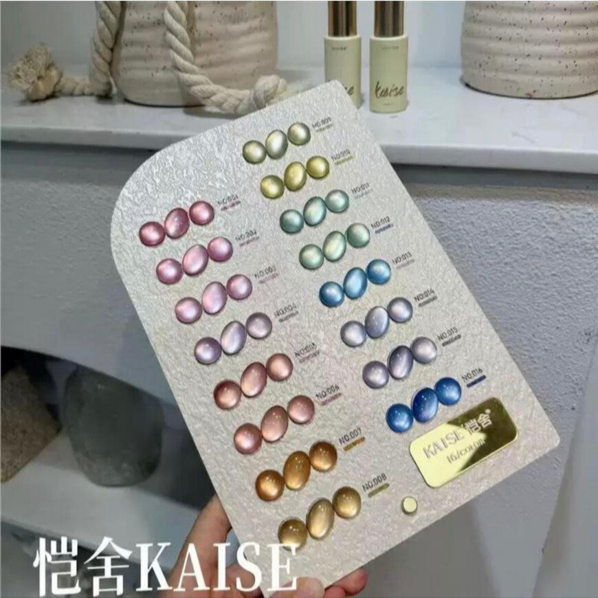 (แบบแยกขวด)Kaise mixglass cateye 16 สี สีเจล เล็บเจล