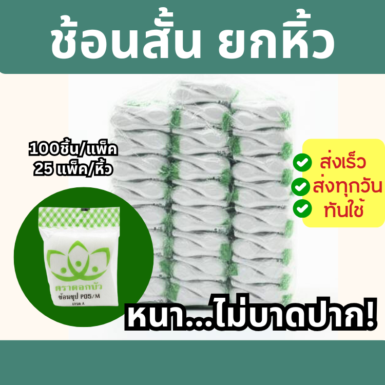 (ยกหิ้ว) ช้อนซุปขาว ตราดอกบัว เกรดA P05/M จำนวน 100 ชิ้น/แพ็ค 25แพ็ค/หิ้ว