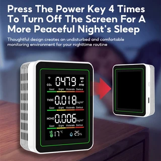 MeeGoo HCHO เครื่องตรวจจับ Tuya WiFi Air detector คุณภาพอากาศ CO2 HCHO TVOC ทดสอบอุณหภูมิ ความชื้น