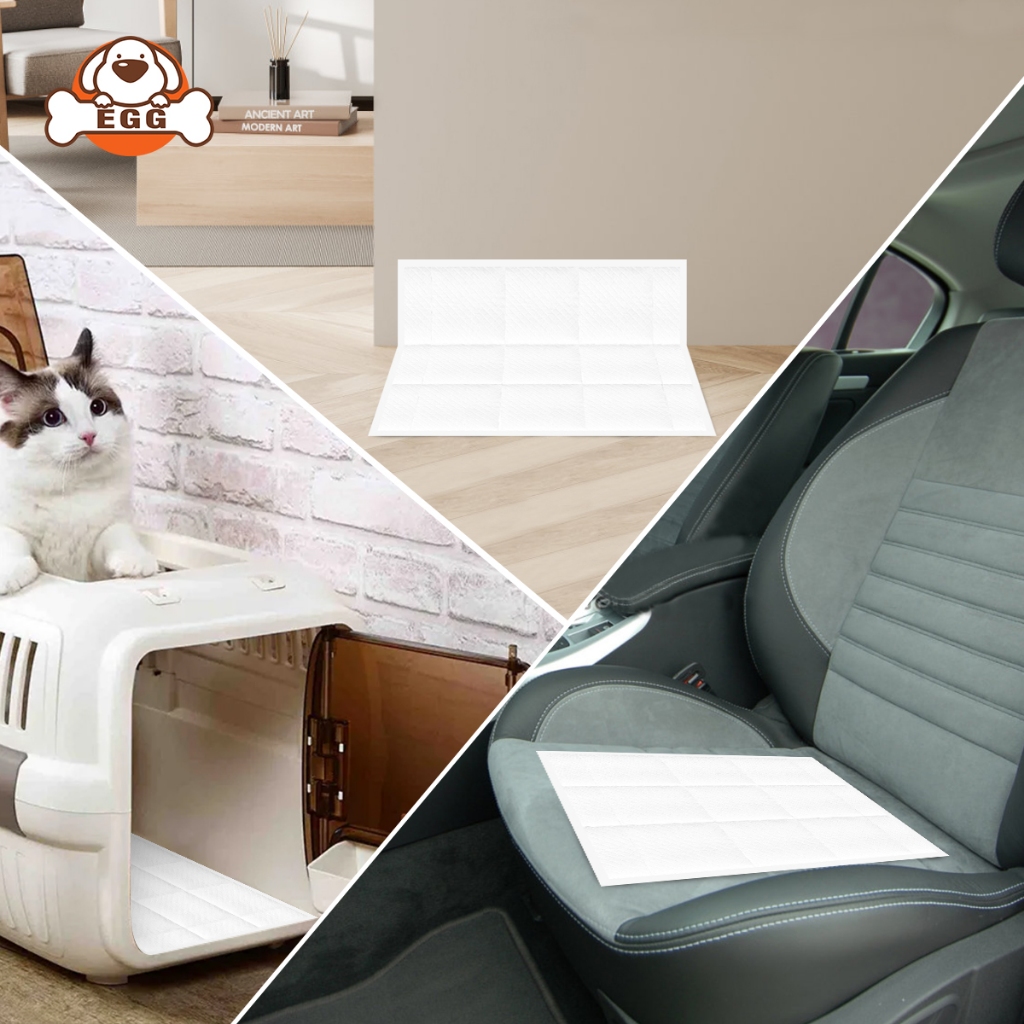 [2 แพ็ค] EGGรุ่นใหม่! มีแผ่นกาว แผ่นรองฉี่สุนัข ดูดซับอย่างรวดเร็ว แผ่นรองฉี่ กำจัดกลิ่นดี สุนัข แมว Pet Pad ที่ซับฉี่ - รูปที่ 2