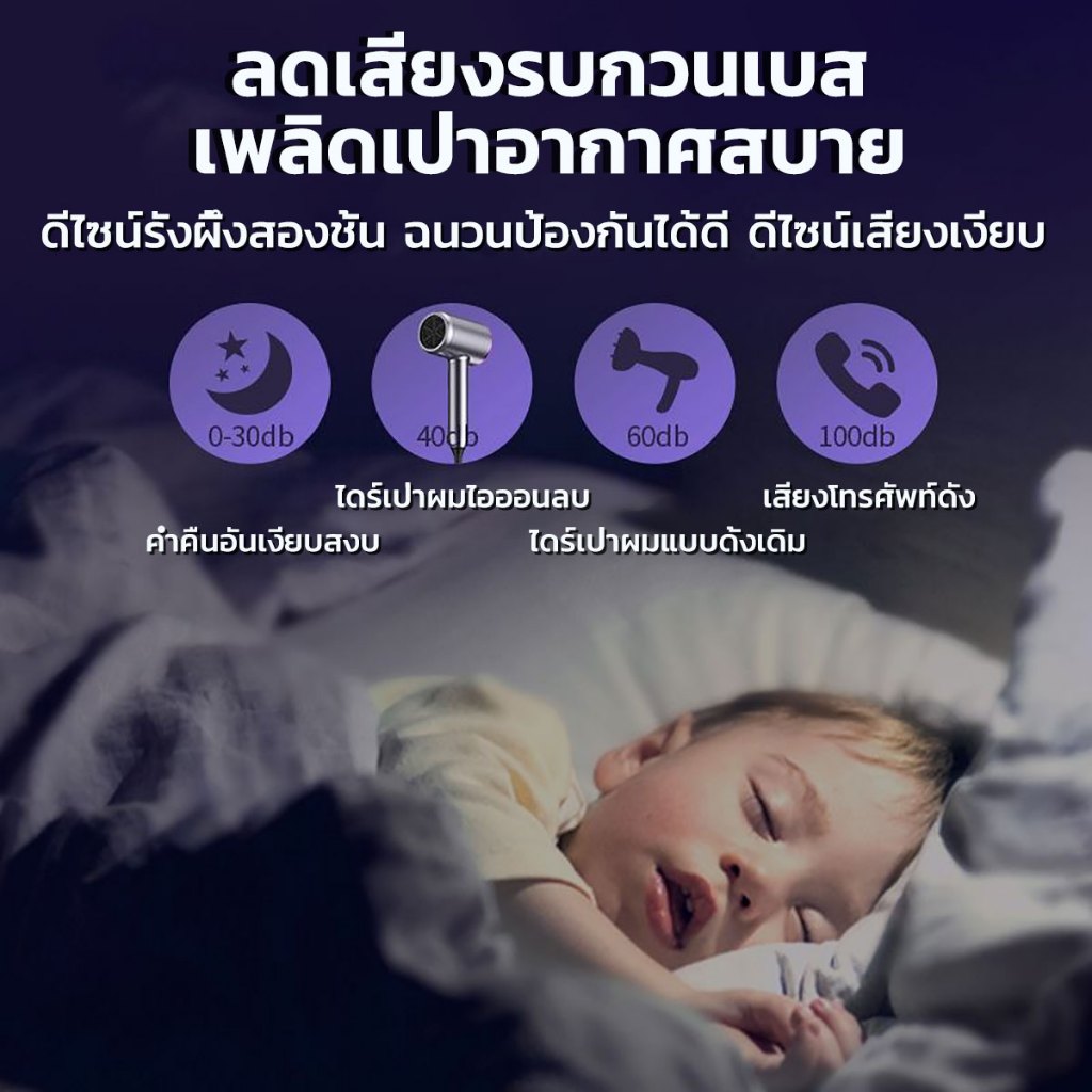 【24ชมจัดส่งเร็ว🚛】ไดร์เป่าผม 2600W มอเตอร์ความเร็วสูงรุ่นสุดยอด6ร้อยล้านไอออนลบ ลดผมชี้ฟู เครื่องเป่าผมไฟฟ้า Hair Dryer - รูปที่ 7