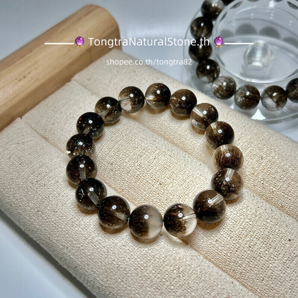 กำไลข้อมือหิน แบล็คแทนเจอรีน(Black Tangerine Quartz)