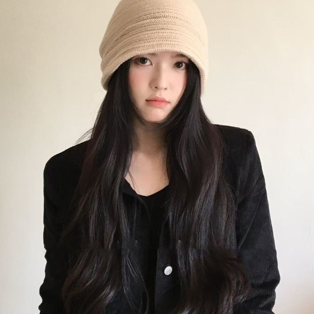 หมวกถักผู้หญิง หมวกกันหนาว หมวกขนสัตว์ หมวกบักเก็ต ทำให้ใบหน้าดูเล็กลงเมื่อศีรษะใหญ่ ช่วยปกป้องหู - รูปที่ 6