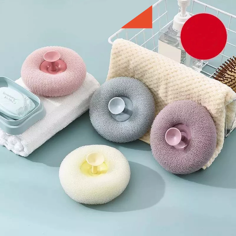 Novvia ลูกบอลอาบน้ําพร้อมถ้วยดูด Rich Foaming Body Scrubber Shower Massage Ball ฟองน้ําขัดผิว