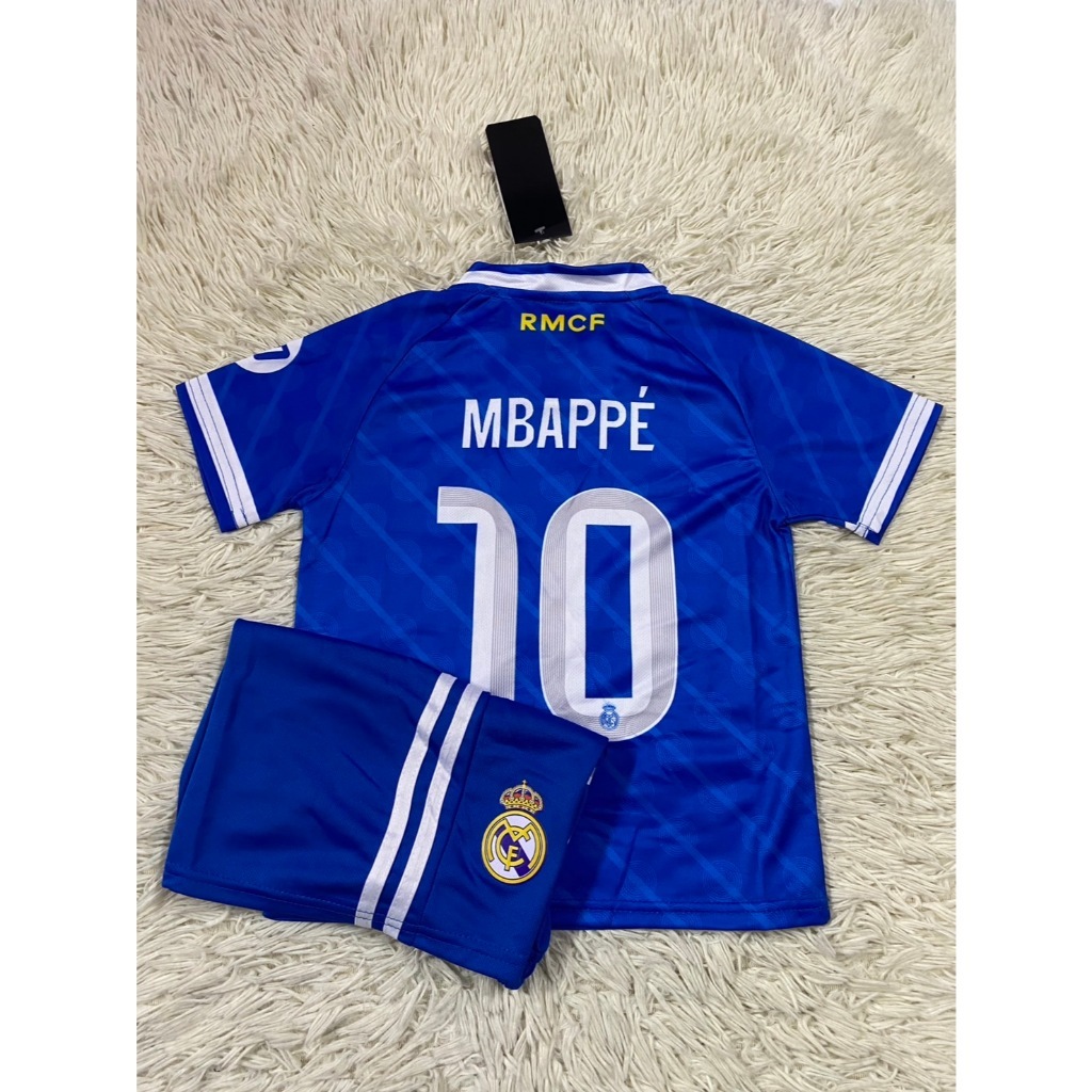 ชุดเสื้อฟุตบอลเรอัลมาดริดสำหรับเด็ก รุ่นล่าสุด หมายเลข 10 ของคีเลียน เอ็มบัปเป้ ฤดูกาล 2025-2026 (เสื้อ + กางเกงขาสั้น) - รูปที่ 3