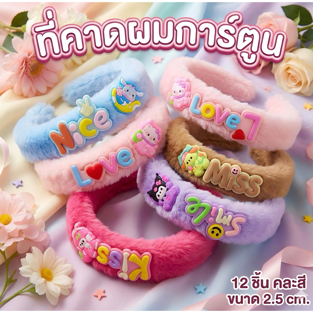 (ยกโหล) ที่คาดผมการ์ตูน มีหลายแบบ C0980