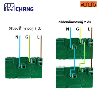 ปลั๊กกราวด์คู่ ช้าง Chang ขนาด 3 ช่อง แท้💯% เต้ารับคู่มีกราวด์ PCH-904N(รุ่นเสียบสาย) 16A 250V