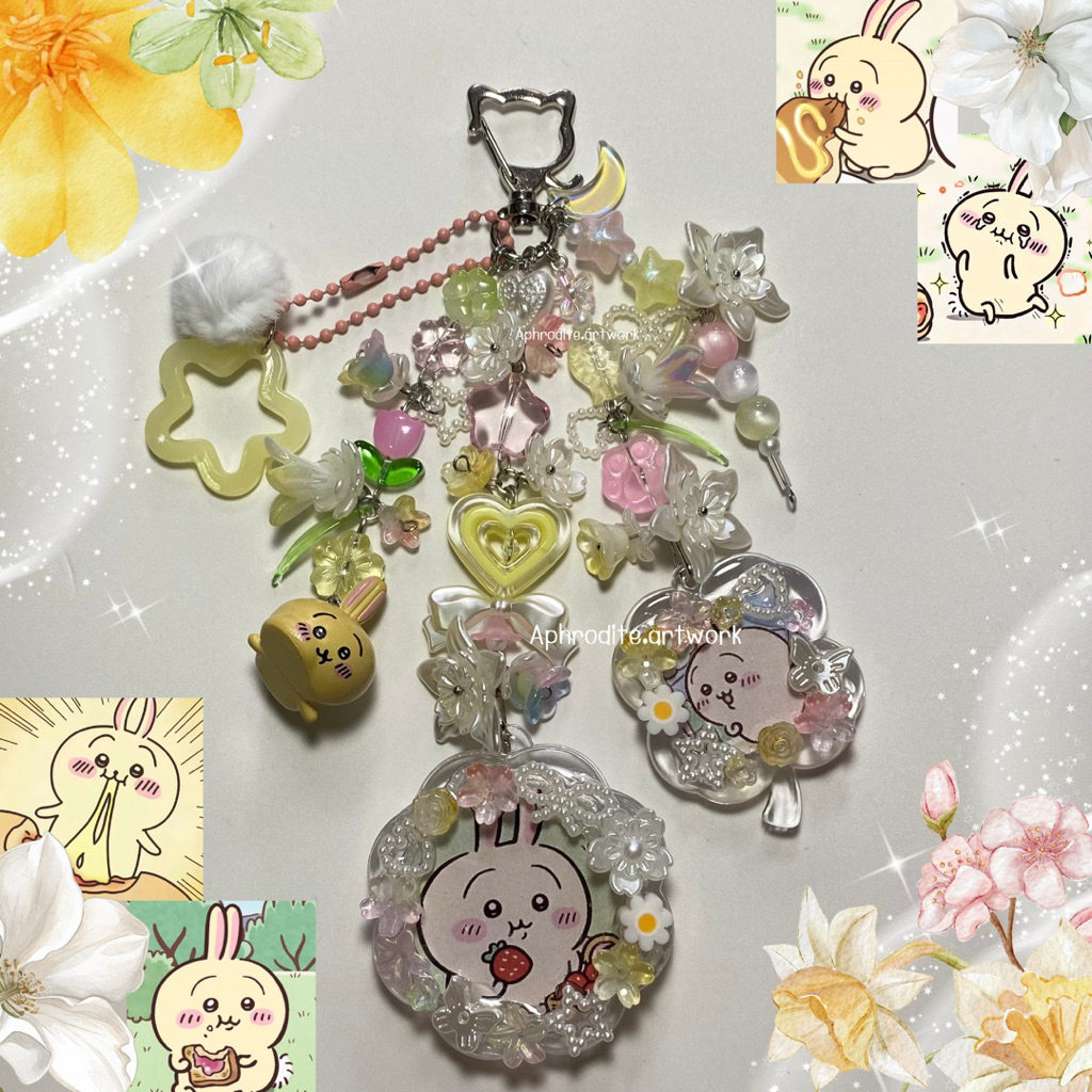 ⭐️ พวงกุญแจ Chiikawa Usagi ⭐️  ชิอิคาวะ อุซางิ พวงกุญแจลูกปัด