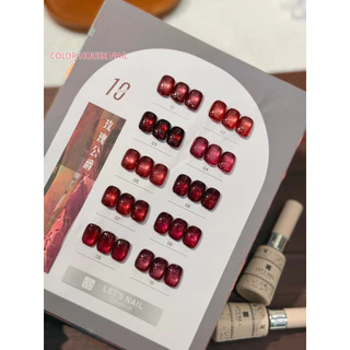มาใหม่ล่าสุด พร้อมส่ง Let nail 10 สี สีเจลแคทอายเนื้อซาติน / สีเจลแคทอายลูกแก้ว let’s nail พร้อมชาร์ทโชว์สี มาใหม่
