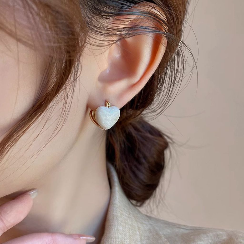 ✨ส่งจากไทย✨SLJ ต่างหูหัวใจ ขายดี ต่างหูห่วงชุบทอง เหมาะกับใส่ทุกโอกาส