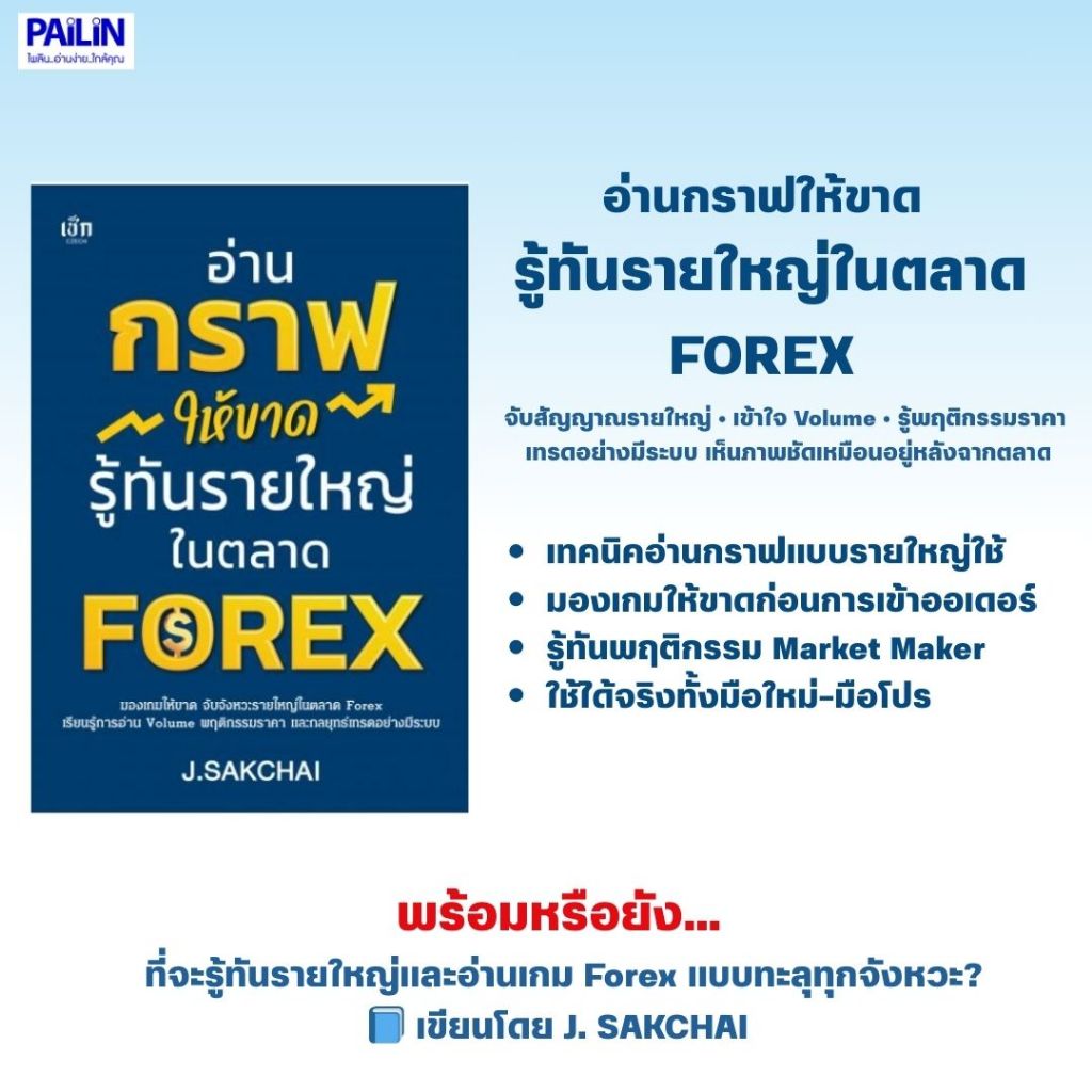 PAILIN หนังสือ อ่านกราฟ FOREX ให้ขาด รู้ทันรายใหญ่ เทรดเป็น กำไรจริง