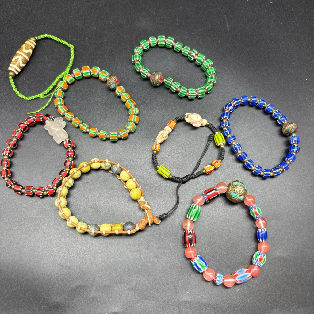 African multi glass beads