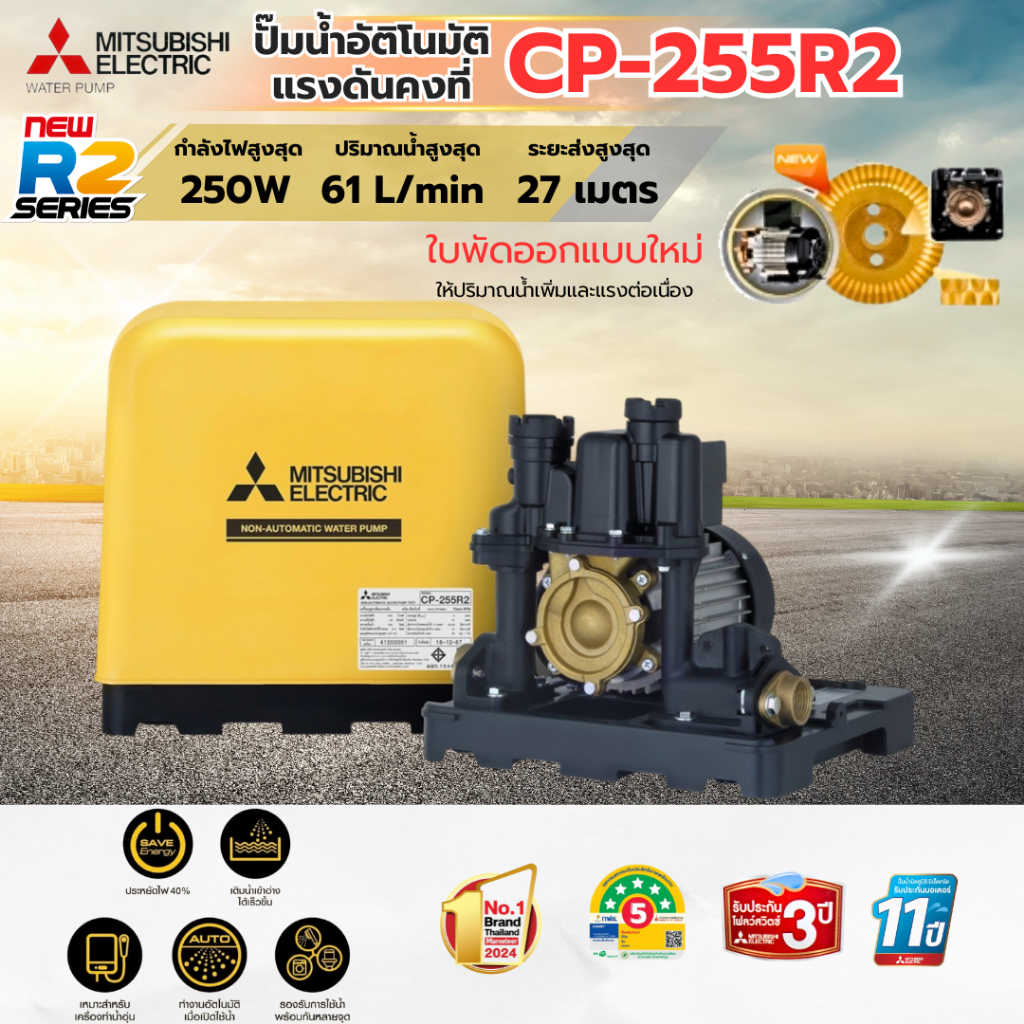 ปั๊มน้ำอัตโนมัติรุ่น CP-255R2 แบบธรรมดา