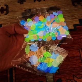 100ชิ้น หินเปล่งแสง หินตู้ปลา DIY หินเรืองแสงสำหรับตกแต่งตู้ปลา สำหรับตกแต่งสวนและตู้ปลา