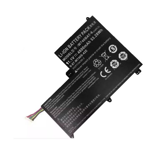 แบตเตอรี่แล็ปท็อป 11.1V 4800mAh 53.28Wh   for W740BAT-6 6-87-W740S-42E 3ICP7/34/95-2 S413 W740SU X41