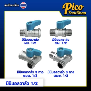 มินิบอลวาล์ว ซันว่า Sanwa ขนาด 1/2" 2ทาง ผม. ผผ. 3ทาง ผมผ. ผผผ. 4 หุน