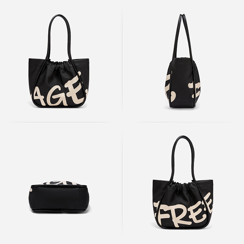 AGEFREE Lumo สำหรับผู้หญิง ไม่จำกัดอายุ กระเป๋าสะพายไหล่ กระเป๋าถือ กระเป๋าโท้ท ความจุขนาดใหญ่ พิมพ์ - 4