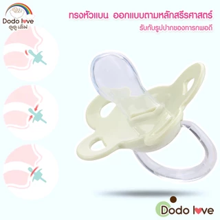 Dodolove จุกนมหลอกพร้อมฝาปิด ทรงหัวแบน เซ็ต 2 ชิ้น (คละสี) ยางซิลิโคน ทรงหัวแบน น้ำหนักเบา