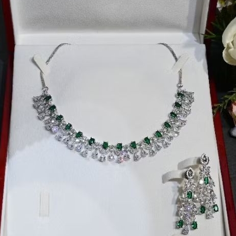Ruby Crystals Cubic Zirconia Necklace