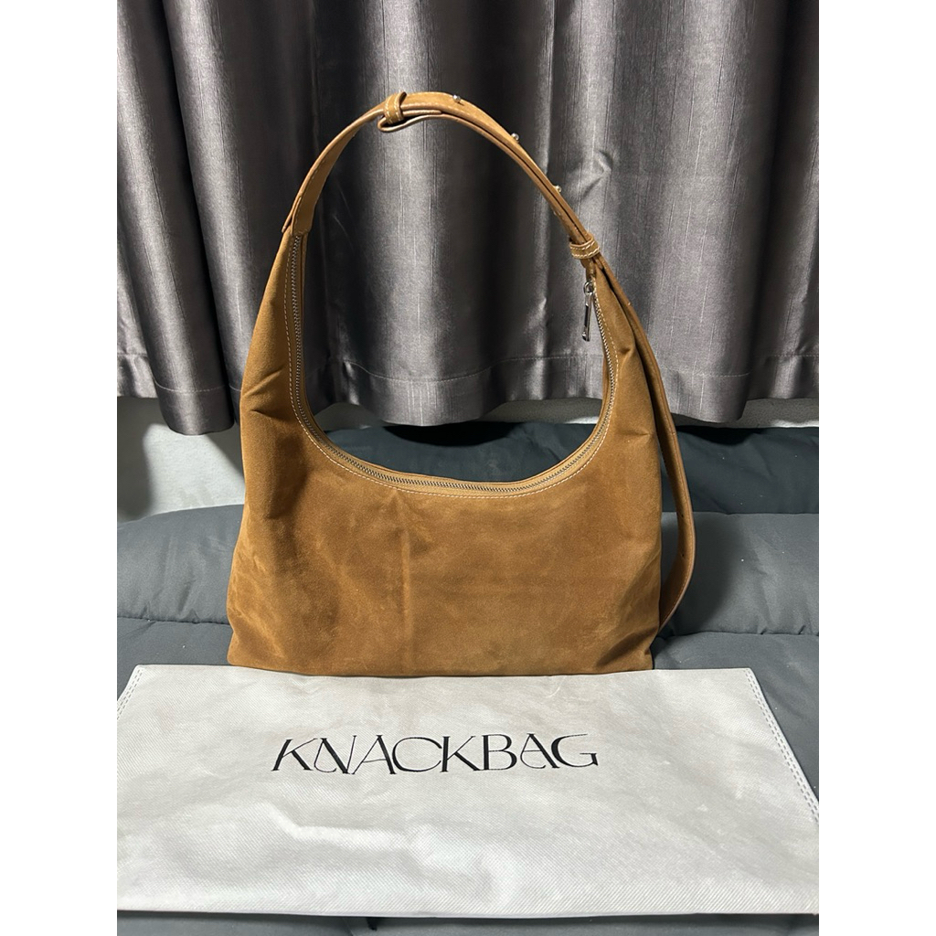 มือสอง knack.bag - Hobo (L) - Brown (สีน้ำตาลหนังกลับ)