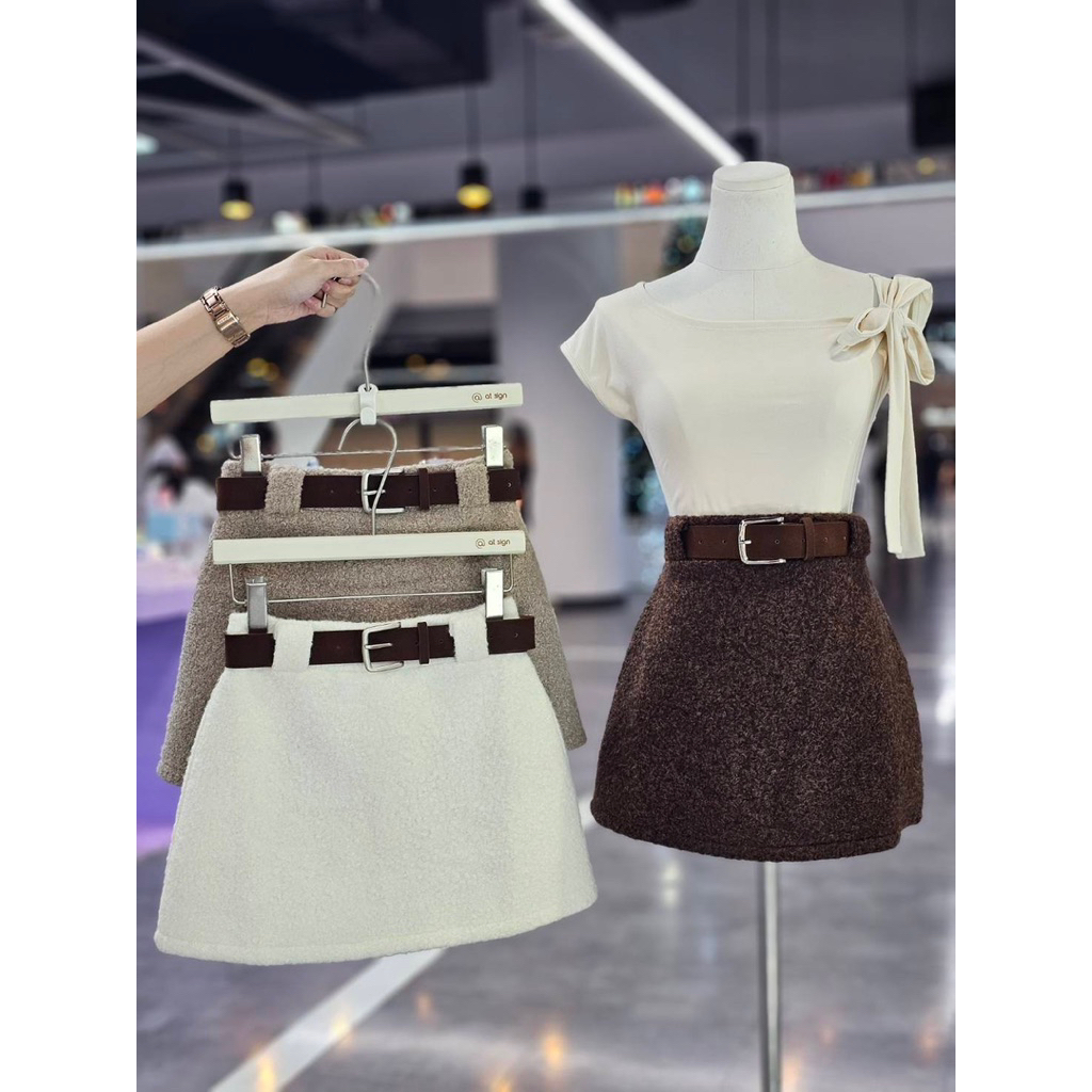 ATSIGN-Wooly Mini Skirt @71B5813-28