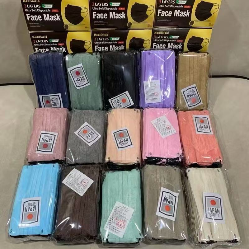 น)Pastel Face Mask สีพาสเทล หน้ากากอนามัย หนา 3 ชั้น (1กล่องมี50ชิ้